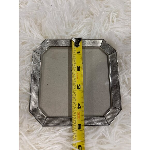 Nicole Miller Home Accent Silver Octagonal Picture Frame 3"x3" Made In China - Picture 8 of 8